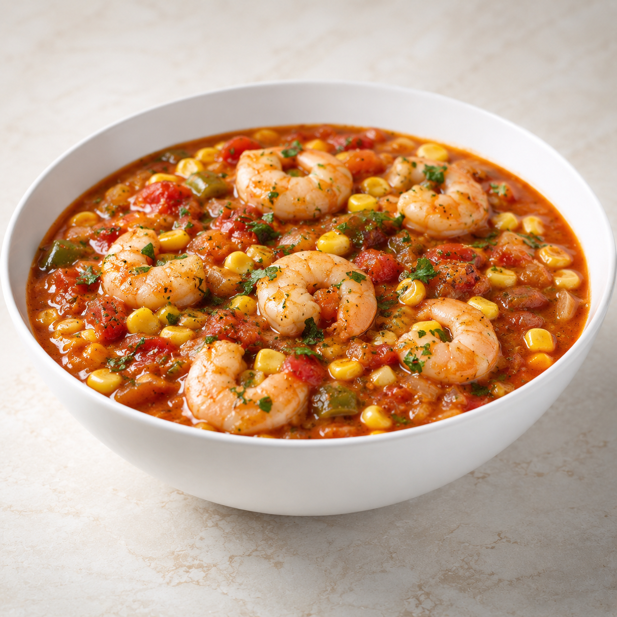 Creole Shrimp, Corn, & Tomato Stew